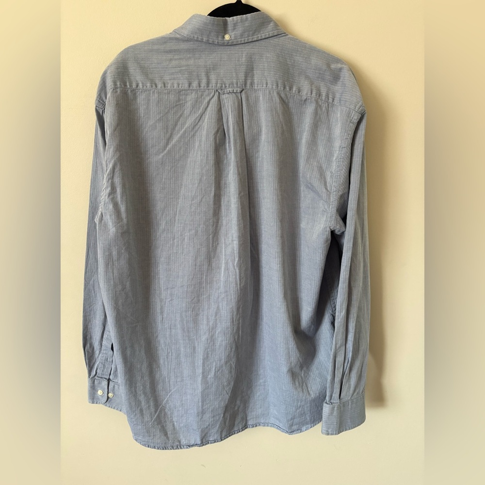Duck Head Long Sleeve Blue/Grey Gingham Stripe Button Down Men’s Shirt XL - Picture 7 of 7